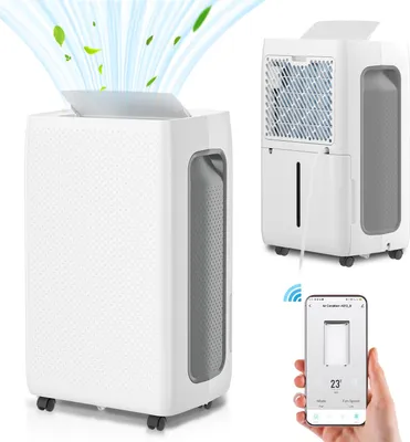 Produktbild von Hebitod Luftentfeuchter - Entf. 26L/Tag - WiFi APP - bis 20-30m³ - 4.5L- 24h Timer, Hygrostat - Weiß - Raumentfeuchter | Dehumidifier