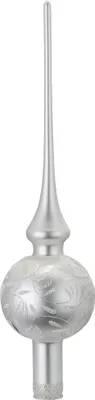 Produktbild von Christbaumspitze mit Ornamenten Glas 30cm weiß, 1 Stück