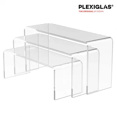 Produktbild von Acryl Podest 3er Set Acrylglas U-Aufsteller Warenpräsentation Schaufenster Deko