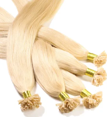 Produktbild von hair2heart Bonding Extensions Echthaar glatt 9/0 Lichtblond - 25 Strähnen 0.5g 60cm, Echthaar Extensions für langanhaltende Haarverlängerung