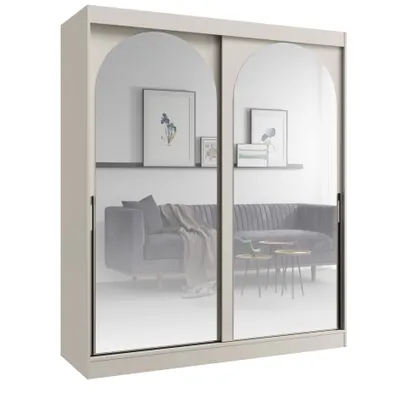 Immagine prodotto di PAWS MÖBEL Armadio scorrevole in cashmere 180x215x65 MONIDO con specchi moderno e funzionale, armadio per camera da letto, mobile
