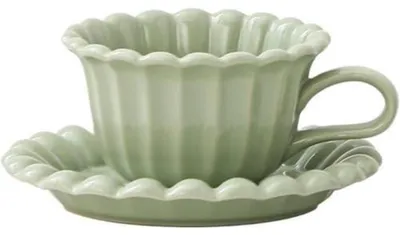 Immagine prodotto di Tazza da caffè con piattino, 250 ml, Vetroceramica, verde