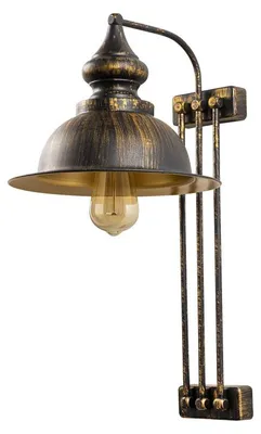 Image de Applique murale Lampe en métal finition antique 28 x 32 x 53 cm E27 40 W IP20