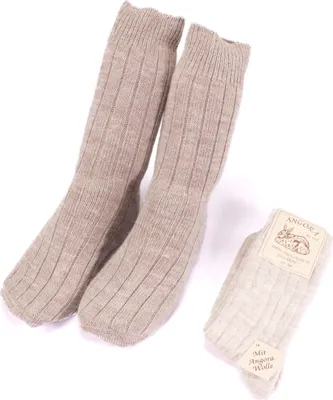 Produktbild von 2 Paar fein gestrickte Wollsocken oder Stricksocken ökologisch gefärbt 35-38