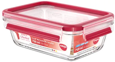 Produktbild von Emsa Clip&Close Glass Vorratsdose 850 ml Glas Rot