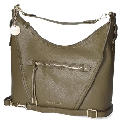 Image de Sac bandoulière "Fräulein Frida" pour femmes, modèle "Hobobag", couleur verte, matière synthétique, taille unique