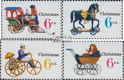 Produktbild von Briefmarken USA 1970 Mi 1017-1020 (kompl.Ausg.) postfrisch Weihnachten: Kinderspielzeug
