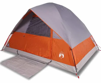 Immagine prodotto di vidaXL Tenda da campeggio a cupola 4 persone Grigio e arancione Impermeabile