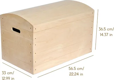 Produktbild von Creative Deco Große Holztruhe Holzkiste Truhenbank Piratentruhe - 56,5 x 33 x 36 cm