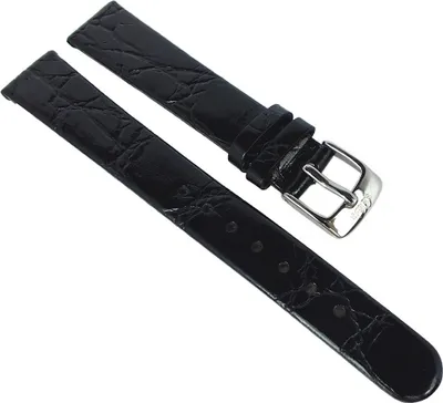 Produktbild von s.Oliver Uhrenarmband 14mm Leder schwarz lackiert glänzend SO-1114-LQ