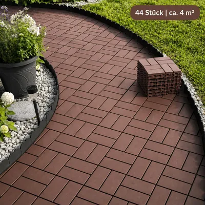 Produktbild von Terrassenfliesen 44 Stück 30×30 cm, ca. 4 m² Klickfliesen für Balkon, Terrasse & Garten, rutschfest, wetterfest