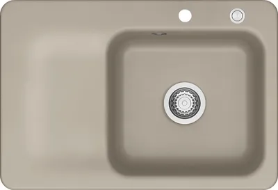 Produktbild von KeraDomo Spüle JUNA 75 in FANGO - Becken rechts mit Excenterbedienung / Systemceram / Keramikspüle