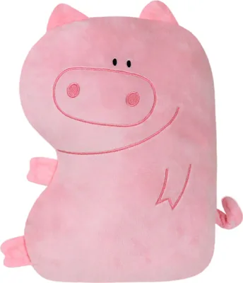 Produktbild von Domarex Weiches Kinderkissen 30 cm, Kuschelkissen zum Schlafen, Rosa Schweinchen, Antiallergisch, Perfekt für Kinderzimmer - rosa