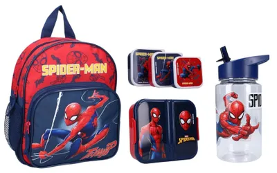 Produktbild von Spiderman-Schulset; Rucksack und Lunchbox