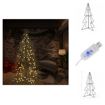 Produktbild von vidaXL Weihnachtsbaum in Kegelform 160 LEDs Indoor & Outdoor 78x120 cm -  Weihnachtsbäume