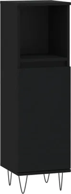 Produktbild von vidaXL Badschrank Schwarz 30x30x100 cm Holzwerkstoff