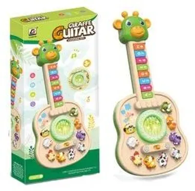Produktbild von Kindergitarre mit Tiergeräuschen, Lichteffekten und Melodien, Lernspielzeug, Giraffe - Grün