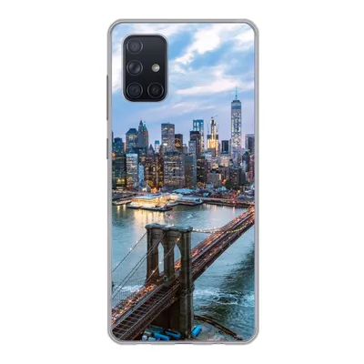 Produktbild von MuchoWow® Handyhülle Schutzhülle Hülle für Samsung Galaxy A51 5G New York - Skyline - Brücke Silikon Softcase Handy Hülle - Abbildung