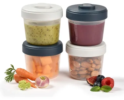 Produktbild von Vorratsbehälter Aufbewahrungsbehälter Babynahrungsbehälter - Set mit 4 Stück - Luftdicht - Stapelbar - 150 ml