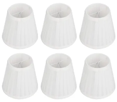 Lampenschirm-Set, 6 Stück, für E14, Stoff, Weiß, 14 cm