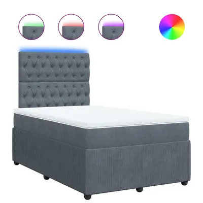 Produktbild von Boxspringbett mit Matratze Dunkelgrau 120x200 cm Samt
