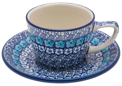 Produktbild von Bolesławiec Handgefertigte Tasse für Tee und Kaffee 200 ml