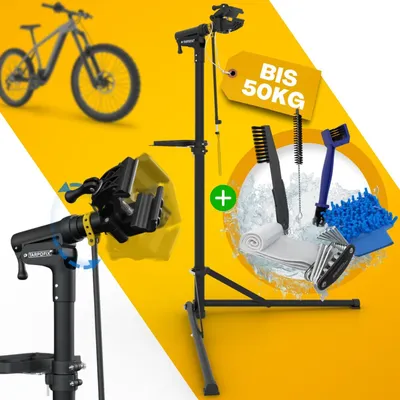 Produktbild von Tarpofix Fahrrad Montageständer – Stabiler Reparaturständer für E-Bike & MTB, 50 kg belastbar, 360° drehbar, höhenverstellbar