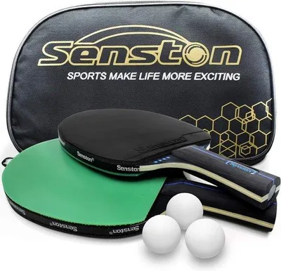 Produktbild von Tafeltennis-Sets für zwei Spieler, professionell, 2 Tischtennis-Schläger und 3 Tischtennis-Bälle