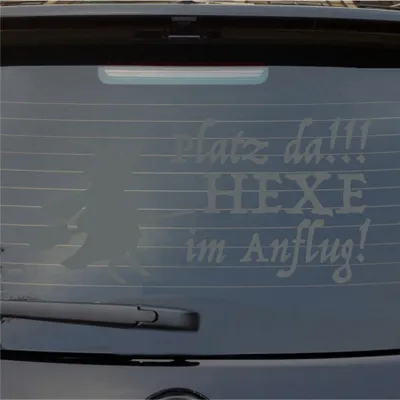 Produktbild von Heckscheibenaufkleber Platz da Hexe im Anflug 55x27 cm Grau Auto Aufkleber Sticker