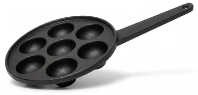 Produktbild von Augenpfanne Pförtchenpfanne Schneckenpfanne Gusseisen schwarz 7 Loch