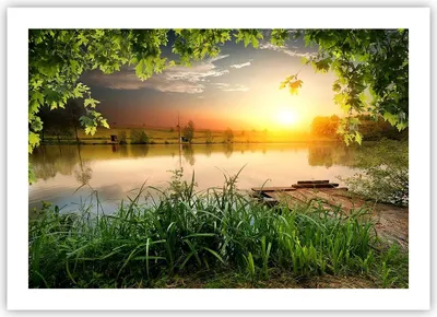 Produktbild von Poster - Poster ohne Rahmen - Brücke See - 70x50 cm - Wand Bild - Wanddeko - Wandbilder - Kunstposter - Wandposter - Bilder - Kunstdruck - Wanddekoration - Wandbild - P2XAA70x50-3914