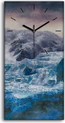 Produktbild von Dekor Leinwand Uhr Wandbilder Geräuschlos 30x60 Malerei Berge Schnee Kunst - schwarze Hände