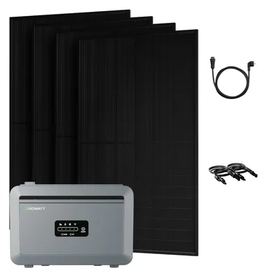 Produktbild von Powerness Balkonkraftwerk mit Speicher Growatt NEXA 2000 All-in-One 2048Wh Speicher mit 2000Wp Full Black Bifazial Solarmodule (0% MwSt)