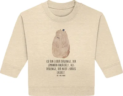 Produktbild von Mr. & Mrs. Panda Organic Baby Pullover Murmeltier 6. - 12. Monat - Natural Raw - Geschenk, Lustige Sprüche, Freundlichkeit, Knigge, Fröhlichkeit, Anstand, Respekt