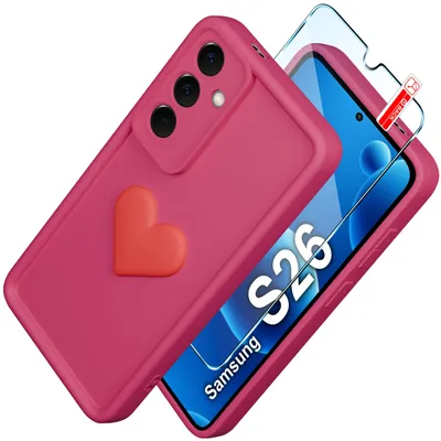 Zdjęcie produktu dla Etui Do Samsung S26 Silikonowe Matowe Serce + Szkło Ochronne 9H