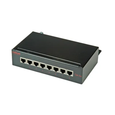 Produktbild von ROLINE Patchpanel, 8 Ports, Cat.5e (Class D), geschirmt, schwarz