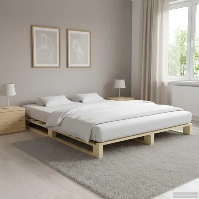 Obrázok produktu pre Maison Exclusive – Posteľ z paliet z masívneho borovicového dreva 200 × 200 cm