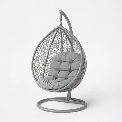 Immagine prodotto di HOMESCAPES Cuscino semicircolare per poltrona sospesa – Grigio