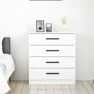 Image de Kalmaegi - Commode, 70x79x42h cm Blanc, 4 Tiroirs