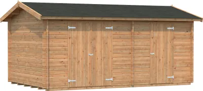 Produktbild von Palmako Gerätehaus Jari 14,5 m² - 28 mm Hellbraun tauchimprägniert