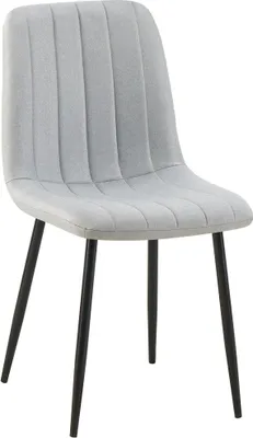 Produktbild von CLP Esszimmerstuhl gepolstert Dijon, mit Ziernähten & Bodenschonern grau Material Stoff