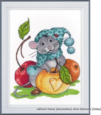 Produktbild von Oven Kreuzstichset "Sparsame Maus", Zählmuster, 20x17cm