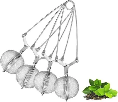 Produktbild von Famanu Teesieb Set - Edelstahl Teeinfuser mit Griff, 4 Stück