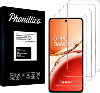 Produktbild von Hartglas für Oppo Reno 12 F 5G [4 Stück] Displayschutzfolie Screen Protector Film Anti-Kratzer Glas Resistant Phonillico®