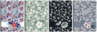 Image de Cahier A4, 80 feuilles, quadrillé, motif "Flower" - Beniamin