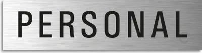 Produktbild von Türschild Personal Hinweisschild Textschild Aluminium Edelstahloptik 160x40 mm selbstklebend
