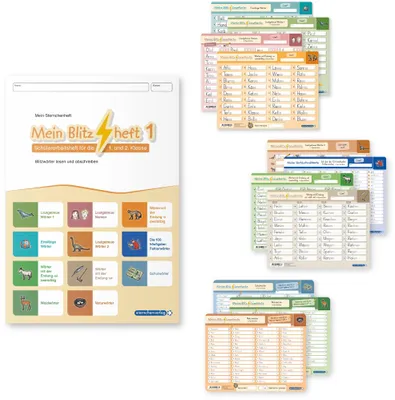 Produktbild von Mein Blitzheft 1 und Meine Blitzlesekarten Set 1-3 mit Stift "Alles in einem"