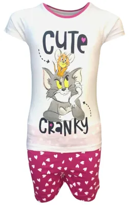Produktbild von Schlafanzug kurz Tom & Jerry Weiß-Pink 104 cm