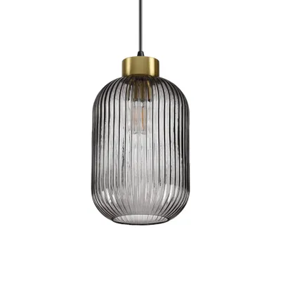 Produktbild von Vintage-Decò Pendelleuchte Mint-3 Metall geräuchert 1 Licht E27
