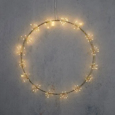 Produktbild von Luca Lighting LED Kranz Sputnik 160 LED warmweiß außen 50 cm Metall gold